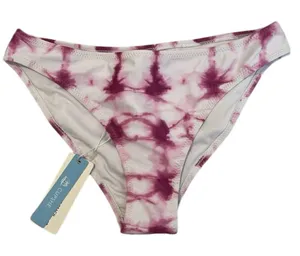 NWT Cupshe size small pink and white tie dye high cut bikini bottoms thumbnail 1