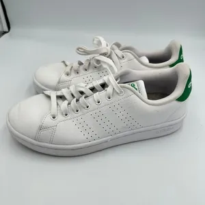 Adidas Advantage Clean QT White Green Stripe Sneakers Women's‎ Size 8.5 Vegan thumbnail 5