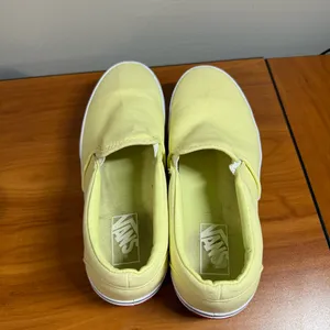 Vans Asher Platform Slip On Sneaker Shoe Yellow Canvas Butter Pastel Skater W9.5 thumbnail 5
