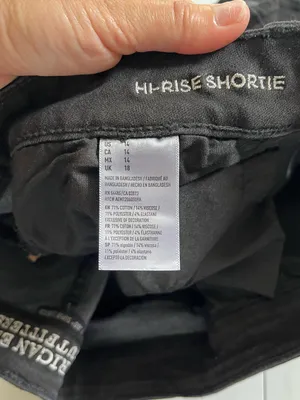 NWT American Eagle Power Fit 360 High Rise Shortie Stretch Black Denim Shorts 14 thumbnail 6
