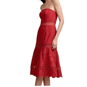 Keepsake XS Butterfly Lace strapless sheer lined midi dress D1 2690 thumbnail 11