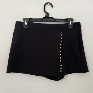 NEW Zara Mini Skort Skirt Black Pearl SMALL High Rise Womens thumbnail 10