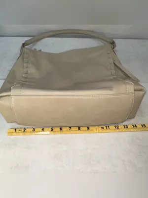 Frye And Co. Aurora Hobo Shoulder Bag Crossbody Strap Cream Whipstitch Pockets thumbnail 12
