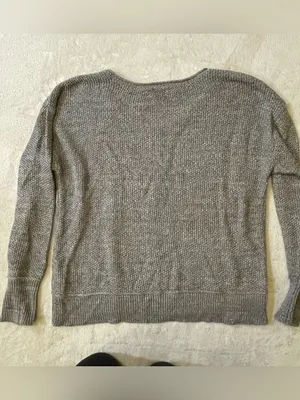 Lucky Brand Gray Off The Shoulder Sweater size L thumbnail 2