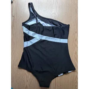 free w/Bundle B45 New Women AMI 1pc Black White Swimsuit Lightweight size Medium thumbnail 2