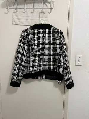 Black and White Plaid Pattern Zara Blazer thumbnail 2