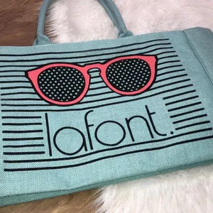 lafont. Large green striped tote bag thumbnail 3
