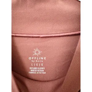 OFFLINE by Aerie Real Me Long Sleeve Mock Neck Active Top Rust Brown Size L thumbnail 5