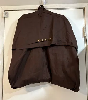GUCCI Brown Travel Dress Suit Garment Bag Zipper Long Protective Sleeve Logo thumbnail 1