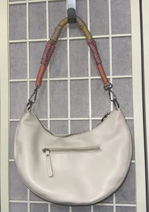 Anthropologie Urban Originals Boho White Luna Crossbody Slouchy Crescent Bag thumbnail 1