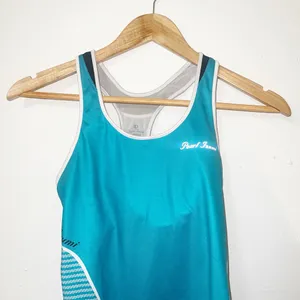 Pearl Izumi p.r.o teal black and white womens built in bra biking tank top thumbnail 2
