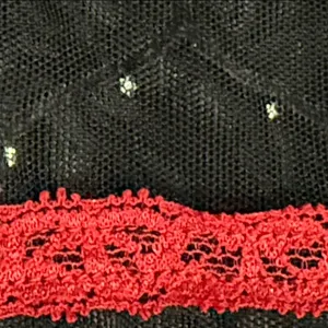 Native Intimates Babydoll Teddy 36B Medium Black Red Lace Sheer Rhinestones thumbnail 14