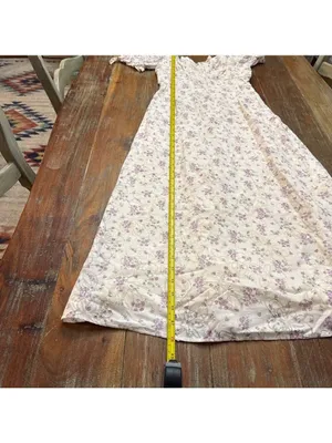 Lulus White Purple Green Floral Puff Sleeve Maxi Dress Small thumbnail 10