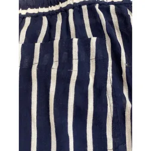 J.Crew Navy & White Striped Wide‑Leg Cotton Pants with Drawstring Waist Size M thumbnail 11