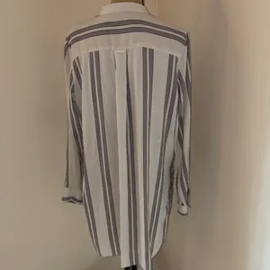 Women's White and Navy Striped Tunic Blouse thumbnail 5