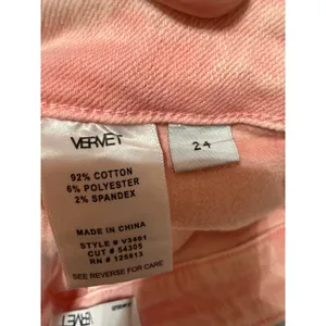 Vervet Pink Cropped Jeans Button Fly‎ Patch Pocket Raw Hem Barbiecore 24 thumbnail 6