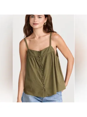 Faherty Sleeveless Olive Green Tank Top Size XS thumbnail 3