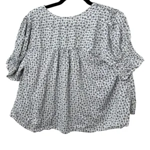 Reformation Adeline Byron Floral Paisley Short Sleeve Blouse Size Large - READ thumbnail 7