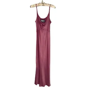 Anthropologie The Elyse Slip Satin Midi Dress Size M Mauve Pink thumbnail 6