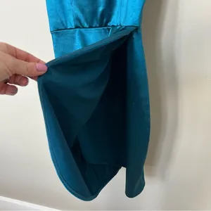 Lulus Forever Your Girl Teal Blue Satin Bodycon Dress Extra Small Mini Dress thumbnail 8
