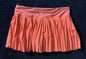 Lululemon pleat to street skirt II grapefruit Coral Pink Skort Tennis Size 8 thumbnail 1