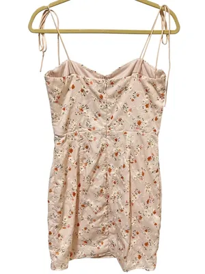 Altar’d State Embroidered Floral Bustier Mini Dress M Ivory/Orange thumbnail 6