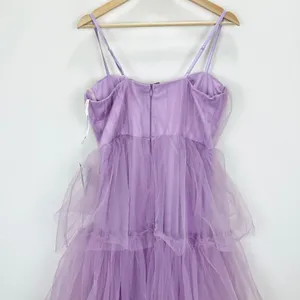 Lulus Unforgettable Poise Lilac Tulle Bustier Tiered Maxi Dress Formal Large NWT thumbnail 10