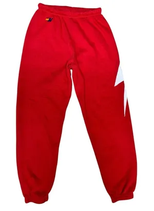 Aviator Nation Bolt Stitch‎ Sweatpants Red Women's Size Medium thumbnail 1