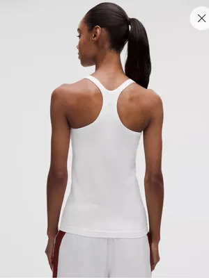 Lululemon Ebb to Street Tank Top White Ribbed Built In Bra Racerback Athletic 8 thumbnail 6