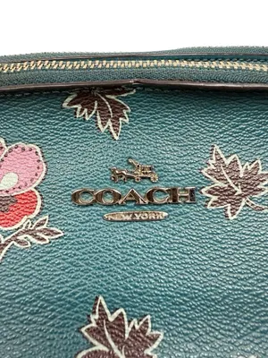 Coach Christie Carryall Dark Teal Wildflower Crossbody Bag Purse thumbnail 6