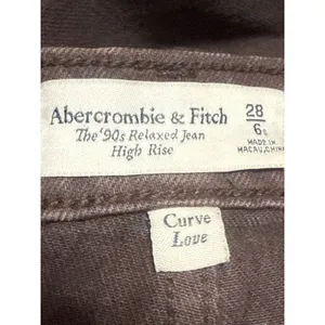 Abercrombie & Fitch The 90s Relaxed High Rise Brown Wide Leg Denim Jeans Size 28 thumbnail 4
