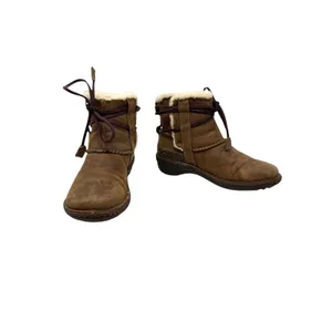 UGG Cove Leather Shearling Ankle Boots Brown Lace‎ Up Womens Size 6 thumbnail 4