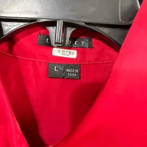 Theory large red short‎ sleeve blouse thumbnail 3