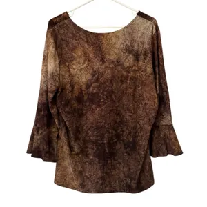 Dressbarn Women Sz‎ XL Ruffle Neck Blouse 3/4 Sleeve Business Casual City Career thumbnail 2