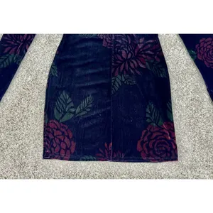 Free People Intimately Floral Velvet Strappy Bodycon Mini Dress Long Sleeve Sz S thumbnail 3