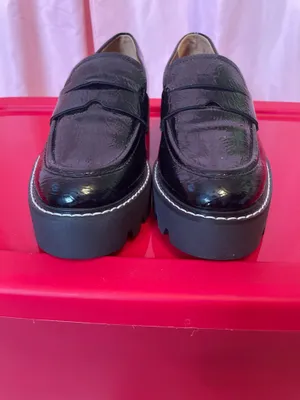 Franco Sarto Black Patent Leather Loafers, Women Shoe Size 9M thumbnail 2