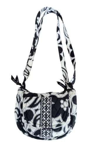 Vera Bradley Night and Day Quilted Crossbody Bag‎ Black White Small Messenger thumbnail 1