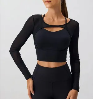 Berlook Black Cut Out Long Sleeve Top--Light Support thumbnail 1