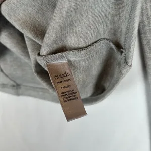 nuuds Womens Long Sleeve Ribbed Boat Neck Top Grey Heather WS-1241 Size M thumbnail 4