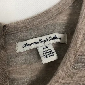 American Eagle Sleeveless Striped Metallic Swing Top Size Medium thumbnail 2