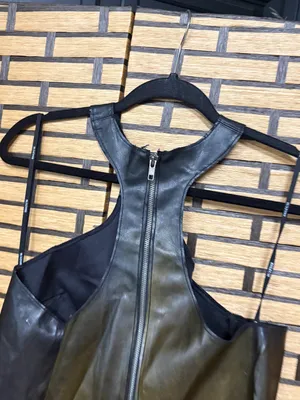 Bailey 44 brown and black faux leather top size large thumbnail 5