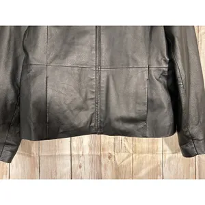 Vintage Uniform John Paul Richard Black Leather Jacket Womens Size 16 Minimalist thumbnail 5