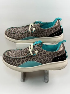 Ariat Hilo Leopard Print Casual Shoes Women’s 7.5B Brown Turquoise Comfort thumbnail 2