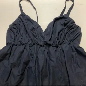 Banana Republic Navy Blue Eyelet Embroidery Tank Top Baby Doll Cotton Sz S thumbnail 2