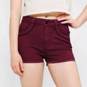 BDG Erin High Rise‎ 5 Pocket Shortie Shorts Purple 25 thumbnail 1