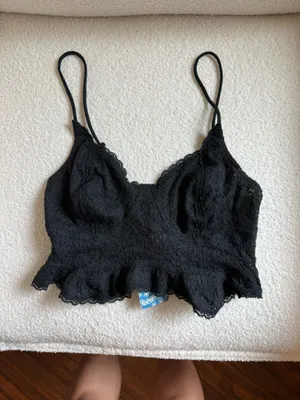 Free People Fleur De Lys Black Lace Crop Cami thumbnail 4