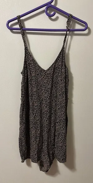 American Eagle Leopard Print Romper M thumbnail 1