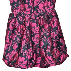 Lulus Posh Invite Black Floral Jacquard Square Neck Corset Mini Dress NWT Medium thumbnail 8