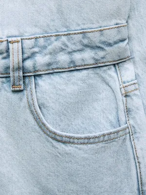 Zara jumpsuit romper onesie denim jeans light blue thumbnail 9
