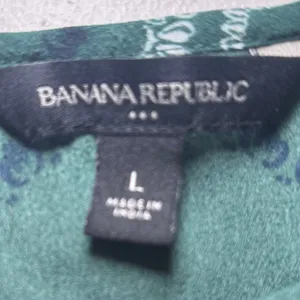 Banana Republic Green Black Short Sleeve Geometric Tunic Top L‎ Large thumbnail 5